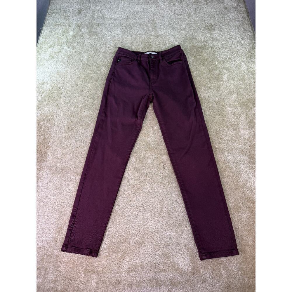 KANCAN Womens Burgundy Stretch Skinny Mid Rise Jeans Pants Size 29 C343